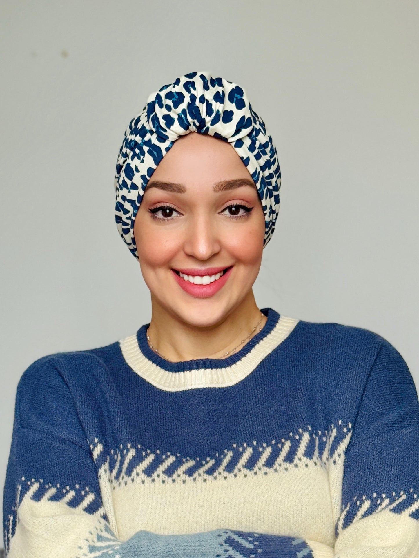 Turban Blue Leopard