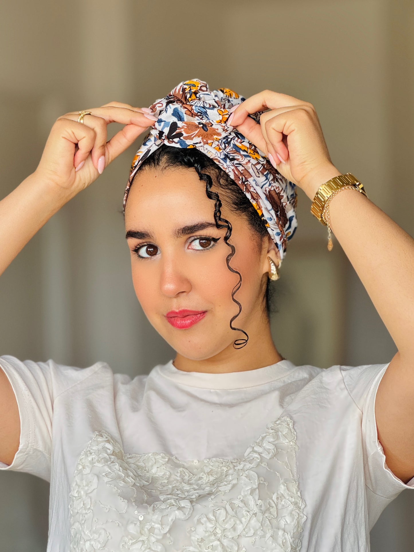Turban - Ambre fleurie